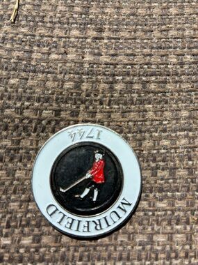 Golf Enamel Ball Marker - White & Black with Red Golfer
